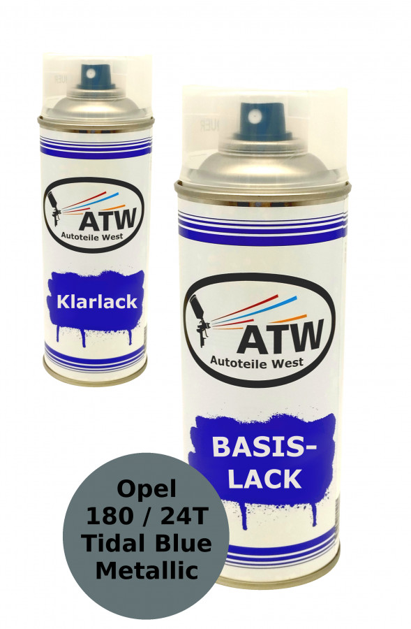 Autolack für Opel 180 / 24T Tidal Blue Metallic +400ml Klarlack Set